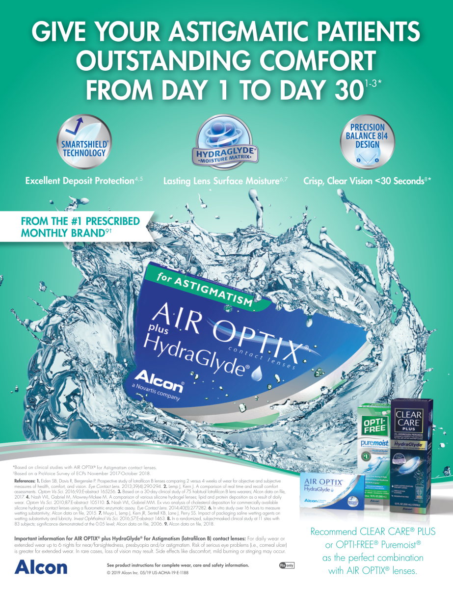AIR OPTIX plus HydraGlyde for Astigmatism Print Advertisement